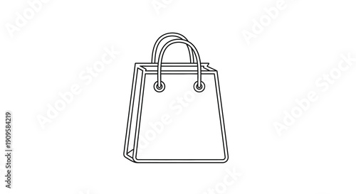 Simple outline drawing of a shopping bag clean vector silhouette