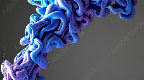 Wallpaper Mural Blue Purple Colored Smoke Mixing - Abstract Vibrant Fog Flow Torontodigital.ca