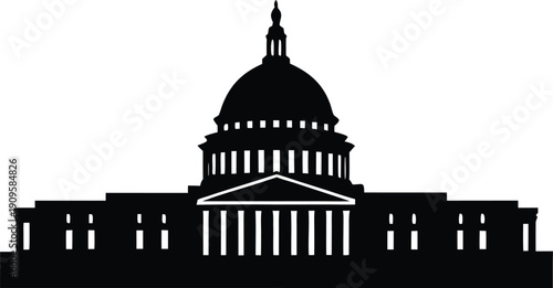 Washington Capitol building skyline silhouette vector