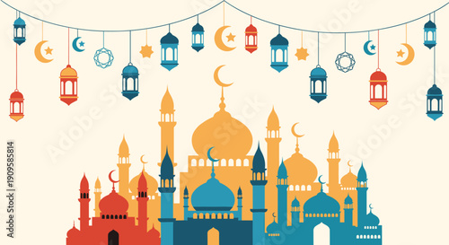 Ramadhan Flat Minimalist Vector Illustration