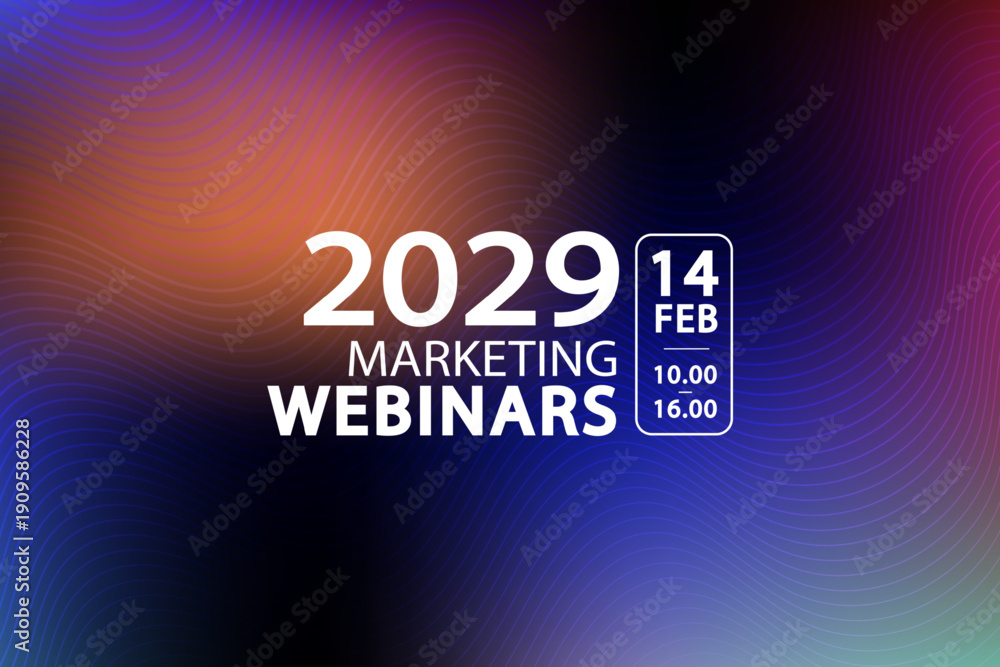 Fototapeta premium Marketing webinars announcement designed with a modern fluid aesthetic to capture attention. This versatile template offers a professional look for digital events and corporate online training.