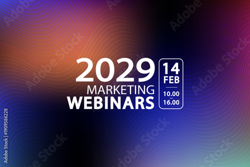 Marketing webinars announcement designed with a modern fluid aesthetic to capture attention. This versatile template offers a professional look for digital events and corporate online training.