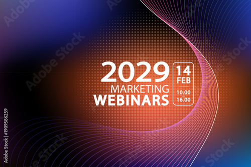 Online event announcement featuring a modern wavy aesthetic to capture attention. This versatile template offers a professional look for marketing webinars and corporate training.