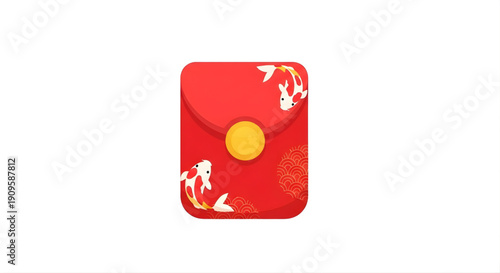 A lucky red envelope decorated with elegant koi fish, symbolizing prosperity and good fortune during celebrations and festivals