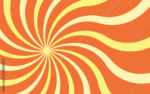 Sunburst Spiral Pattern in Warm Orange and Yellow Colors