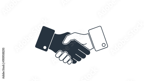 Silhouette of a handshake between two people symbolizing a deal, agreement, or partnership for professional business concepts.