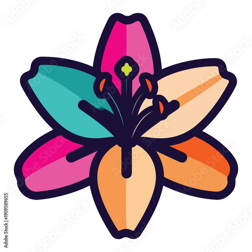 Colorful Cartoon Flower Illustration Design Element 7.