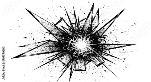 Dynamic explosion of sharp black lines and white light burst