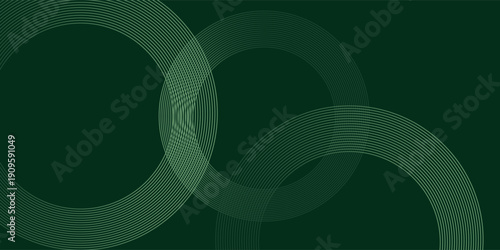 Dark green abstract background with diagonal rounded lines. Geometric stripe line art design. Simple geometric pattern. Modern graphic element. Suit for banner, eps 10