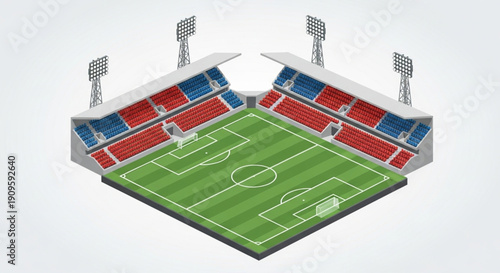 Isometric Football Stadium Vector Illustration
