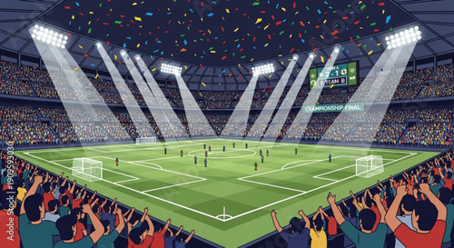 Vibrant Celebration at the Soccer Championship Final