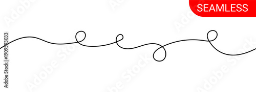 Minimal continuous squiggle cable line with simple flowing loops