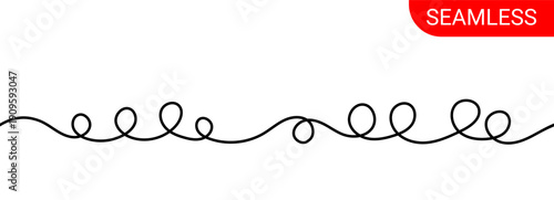 Seamless flowing squiggle cable line with varied rounded loops