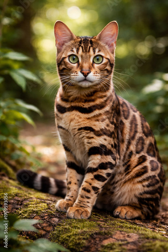 Bengal Cat Portrait with Striking Rosette Pattern