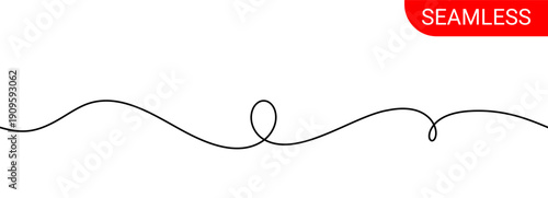 Minimal seamless squiggle cable line with single loop accent