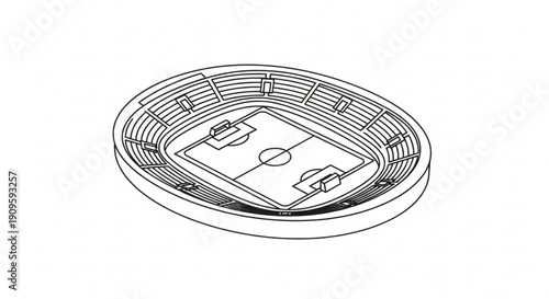 Football Stadium Line Art Drawing