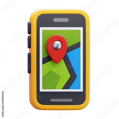 Navigating a digital world Discover your location with a 3D map on a smartphone, a visual representation of mobile navigation and technology, offering guidance and direction in our connected era