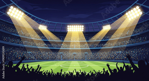 Electric Night at the Championship Stadium Illustration