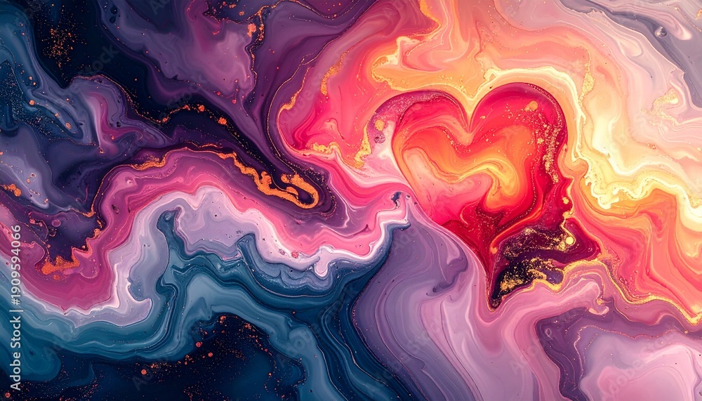 Fototapeta premium Vibrant Abstract Heart Artistic Background Design.