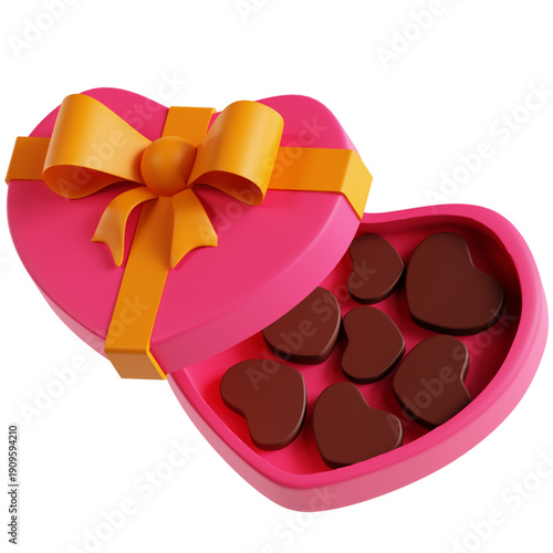 Pink heart-shaped box overflowing with delicious chocolate candies, perfect for Valentine's Day or any sweet occasion