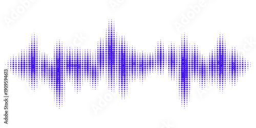 A digital blue sound wave vector illustration featuring a modern audio frequency equalizer and music waveform graph design for studio recording and radio technology