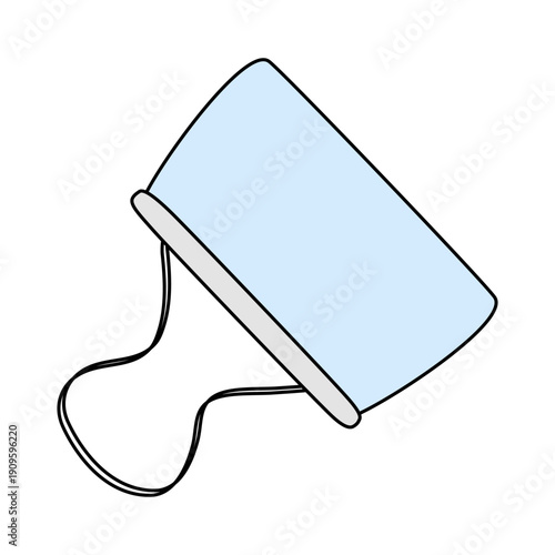 Metal binder clip for holding sheets of paper together, office supplies, doodle style vector