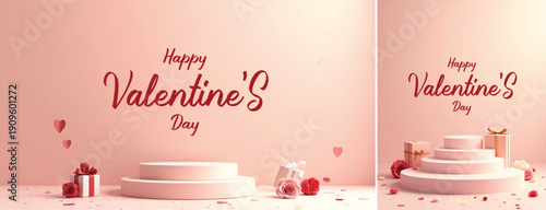 Valentine day celebration backgorund, Happy Valentines day background for banner, website & social media template