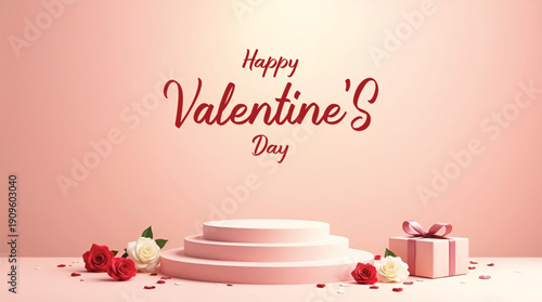 Valentine day celebration backgorund, Happy Valentines day background for banner, website & social media template