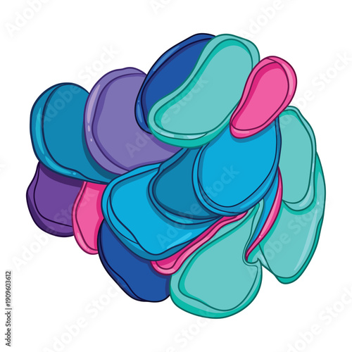 Whisk illustration featuring abstract shapes in various colors from a front viewpoint