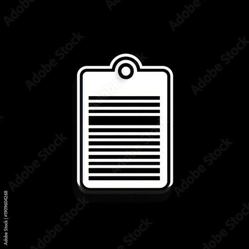 White icon on black background.