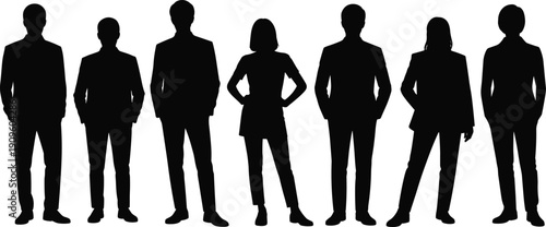 business, silhouette, professional, corporate, teamwork, vector, illustration, office, leadership, employee, manager, executive, black, career, people