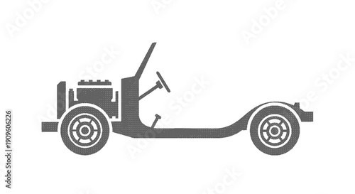 Vector illustration of vintage car silhouette profile view
