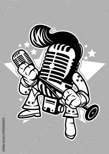 Microphone King Royalty Music Performance Vector