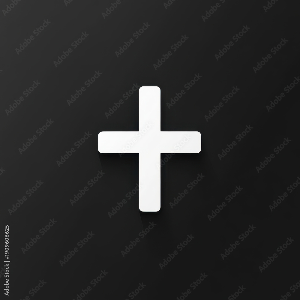 Fototapeta premium White cross on black background.