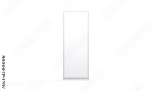 Vertical banner stand isolated Mockup. 3D rendering