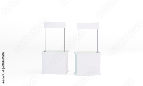 Double promo counters isolated Mockup. 3D rendering