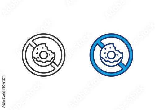 No Food Icon Set Multiple Style Collection