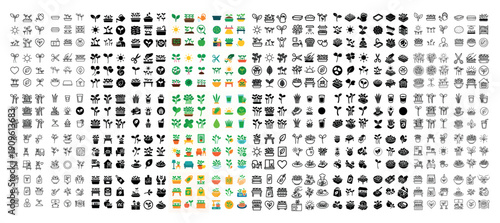 Eco-friendly lifestyle icons collection