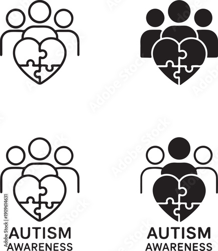 Autism Awareness Symbol: A poignant visual representing unity, understanding, and the crucial support for autism awareness, perfect for educational or advocacy content.