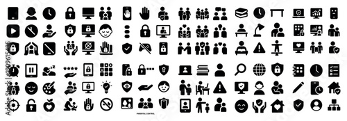 Parental control icons set
