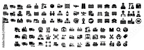 Transportation and logistics icon collection