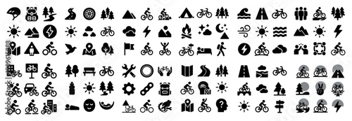 Outdoor adventure icons collection