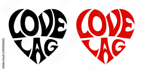 Heart-shaped sticker set featuring 