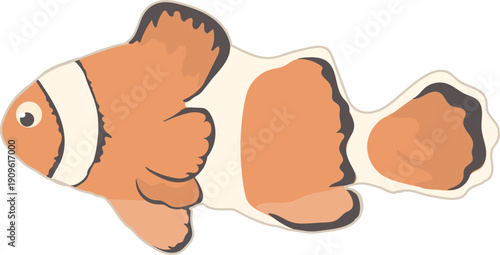Cute Clownfish Sea Animals Illustration