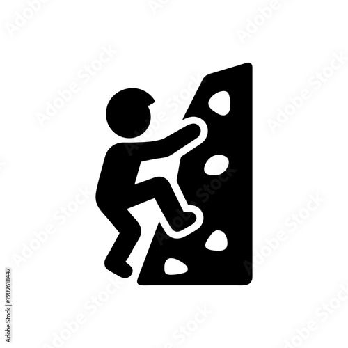 Kid Climbing Rock Wall Icon