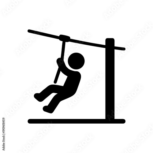 Boy Gliding On Zipline Icon