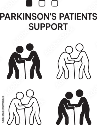 Parkinson's Support: An illustration that depicts the empathetic support of Parkinson's patients