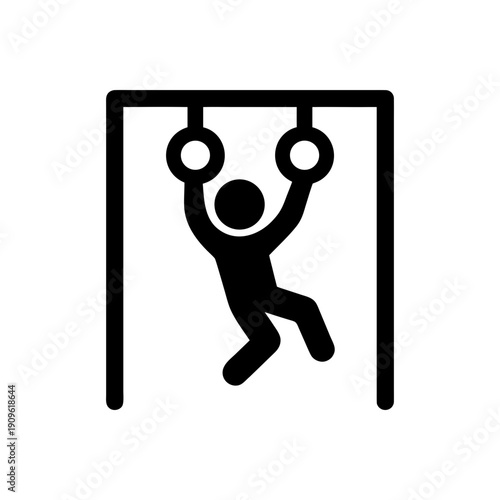 Boy Hanging On Rings Icon