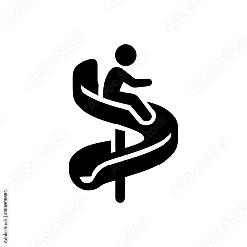 Child Sliding Spiral Slide Icon
