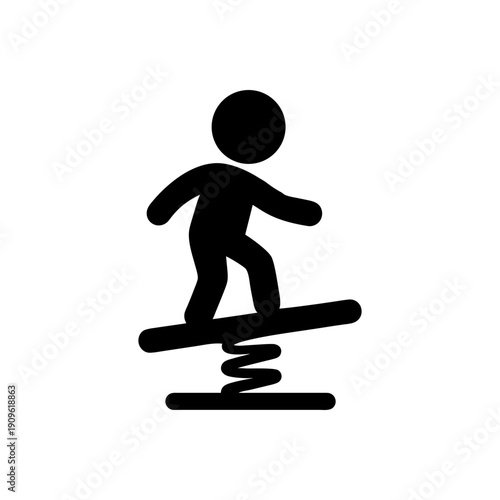 Balancing On Spring Seesaw Icon